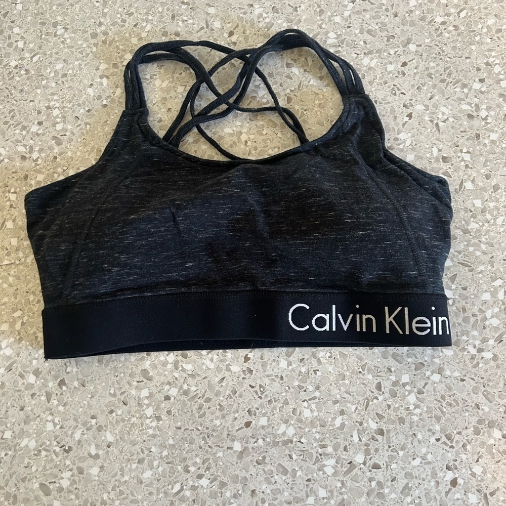 Calvin Klein Women's padded Black Sports Bra XL